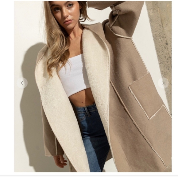 Reversible Oversized Fleece-Lined Coat – 2-in-1 Cozy Chic Outerwear - Picture 4 of 5